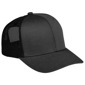 Team 365 TT802Y Youth Zone Sonic Heather Trucker Cap by Yupoong - Black Heather/Black
