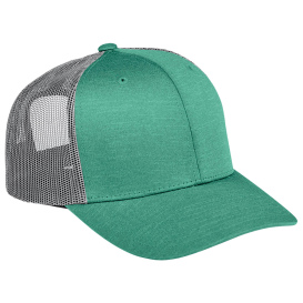 Team 365 TT802Y Youth Zone Sonic Heather Trucker Cap by Yupoong - Sport Forest Heather/Sport Gray