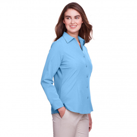 UltraClub UC500W Ladies Bradley Performance Woven Shirt - Columbia Blue