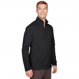 UltraClub UC792 Men\'s Coastal Pique Fleece 1/4-Zip - Black