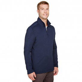 UltraClub UC792 Men\'s Coastal Pique Fleece 1/4-Zip - Navy