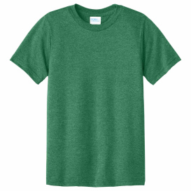 Port & Company PC340Y Youth CVC Tee - Athletic Kelly Green Heather
