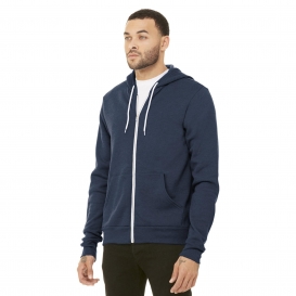 Bella + Canvas BC3739 Unisex Sponge Fleece Full-Zip Hoodie - Heather Navy
