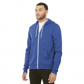 Bella + Canvas BC3739 Unisex Sponge Fleece Full-Zip Hoodie - Heather True Royal