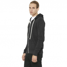 Bella + Canvas BC3909 Unisex Triblend Sponge Fleece Full-Zip Hoodie - Charcoal-Black Triblend