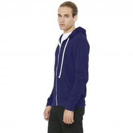 Bella + Canvas BC3909 Unisex Triblend Sponge Fleece Full-Zip Hoodie - Navy Triblend