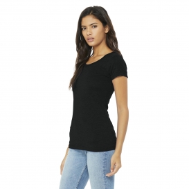 Bella + Canvas BC8413 Women\'s Triblend Short Sleeve Tee - Solid Black Triblend