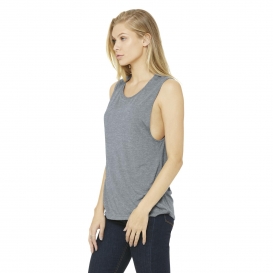 Bella + Canvas BC8803 Women's Flowy Scoop Muscle Tank - Athletic Heather
