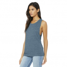 Bella + Canvas BC8803 Women's Flowy Scoop Muscle Tank - Denim Slub