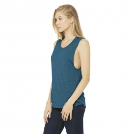 Bella + Canvas BC8803 Women\'s Flowy Scoop Muscle Tank - Heather Deep Teal