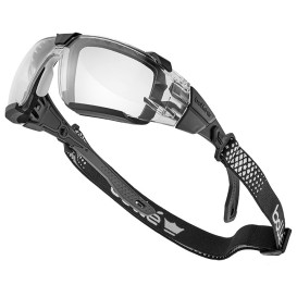 Bolle RUSXN10U Rush + 2.0 XP Safety Glasses/Goggles - Clear/Black Temples - Clear CSP Platinum Anti-Fog Lens