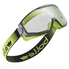 Bolle SPECN10W Spectrum Safety Goggles - Sealed Black/Lime Frame - Clear CSP Platinum Anti-Fog Lens