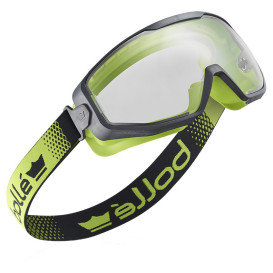 Bolle SPECN13W Spectrum Safety Goggles - Vented Black/Lime Frame - Clear Platinum Lite Anti-Fog Lens