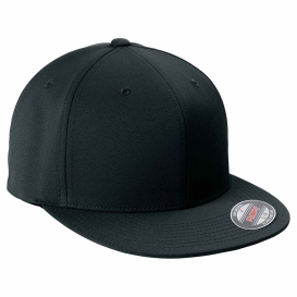 Sport-Tek STC56 Flexfit Flat Bill Cap - Black
