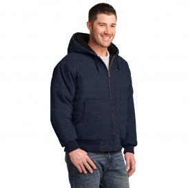 CornerStone CSJ41 Washed Duck Cloth Insulated Hooded Work Jacket - Navy