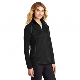 Eddie Bauer EB237 Ladies Smooth Fleece 1/2-Zip - Black | Full Source