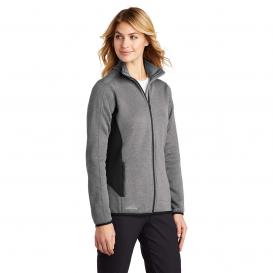 Eddie Bauer EB239 Ladies Full-Zip Heather Stretch Fleece Jacket - Grey Heather