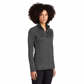 Eddie Bauer EB247 Ladies Smooth Fleece Base Layer Full-Zip - Iron Gate ...