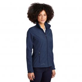 Eddie Bauer EB533 Ladies Shaded Crosshatch Soft Shell Jacket - Blue