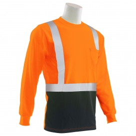 ERB by Delta Plus 9007SB Type R Class 2 Black Bottom Long Sleeve Safety Shirt - Orange