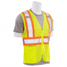 ERB by Delta Plus S381 Type R Class 2 Two-Tone Surveyor Safety Vest with D-Ring Slot - Yellow/Lime