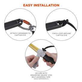 Ergodyne Squids 3714 Elastic Tool Tail Lanyard - with Carabiner and Cinch Loop