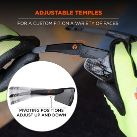 Ergodyne Dellenger 50063 Safety Glasses - Black Frame -  Fog-Off Anti-Fog Lens