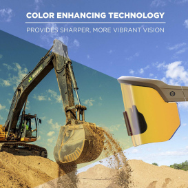 Ergodyne Aegir 55212 Safety Glasses - Matte Desert Frame - Color Enhancing Mirror Yellow Lens