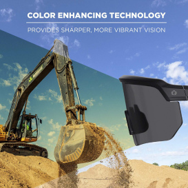 Ergodyne Aegir 55221 Safety Glasses - Matte Black Frame - Enhanced Anti-Fog Smoke Lens