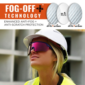 Ergodyne Aegir 55230 Safety Glasses - Matte Blue Frame - Color Enhancing Mirror Red Lens