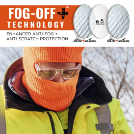 Ergodyne Sixten 58210 Safety Glasses - Clear Frame - Clear Anti-Fog Lens