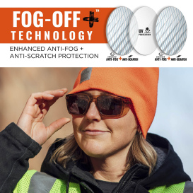 Ergodyne Sixten 58212 Safety Glasses - Tan Frame - Tan Anti-Fog Lens