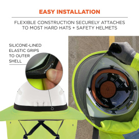 Ergodyne Chill-Its 6661 Universal Hard Hat Brim with Neck Shade - Lime