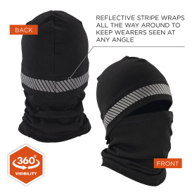 Ergodyne N-Ferno 6831 Reflective Balaclava Fleece Face Mask - Black