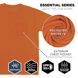 Ergodyne GloWear 8092 Non-ANSI Essential Short Sleeve T-Shirt - Orange