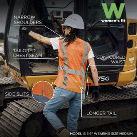 Ergodyne GloWear 8247ZW-S Type R Class 2 Women\'s Surveyor Safety Vest - Orange