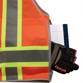 Ergodyne GloWear 8254HDZ Heavy Duty Surveyor Vest - Zipper Closure - Orange