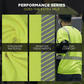 Ergodyne GloWear 8294BK Type R Class 2 Performance Black Bottom Safety Shirt - Lime