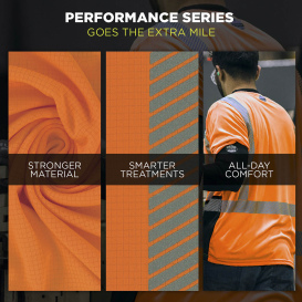 Ergodyne GloWear 8294BK Type R Class 2 Performance Black Bottom Safety Shirt - Orange