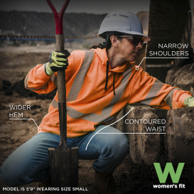 Ergodyne GloWear 8304W Type R Class 3 Women\'s Performance Hooded Sweatshirt - Orange