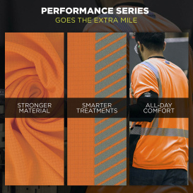 Ergodyne GloWear 8370 Type R Class 3 Performance Long Sleeve T-Shirt - Orange