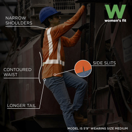 Ergodyne GloWear 8374 Type R Class 3 Women\'s Essential Long Sleeve T-Shirt - Orange