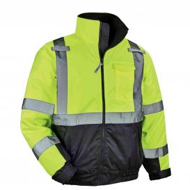 Ergodyne GloWear 8377 Type R Class 3 Quilted Bomber Jacket - Yellow/Lime