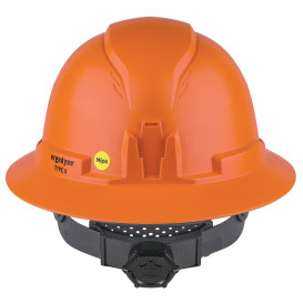 Ergodyne Skullerz 8963 Type II Class E Full Brim Safety Helmet with Mips - Ratchet Suspension - Orange