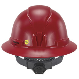 Ergodyne Skullerz 8963 Type II Class E Full Brim Safety Helmet with Mips - Ratchet Suspension - Red