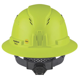Ergodyne Skullerz 8964 Type II Class C Full Brim Safety Helmet with Mips - Ratchet Suspension - Yellow/Lime