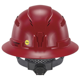 Ergodyne Skullerz 8964 Type II Class C Full Brim Safety Helmet with Mips - Ratchet Suspension - Red