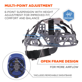 Ergodyne Skullerz 8966 Cap-Style Lightweight Hard Hat Vented - Ratchet Suspension - Blue