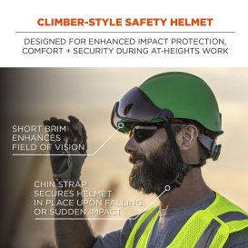 Ergodyne Skullerz 8976LED Type 2 Class E Safety Helmet with LED Light - Green