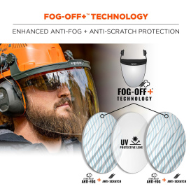 Ergodyne Skullerz 8997 Face Shield Replacement for Cap Style Hard Hat - Clear